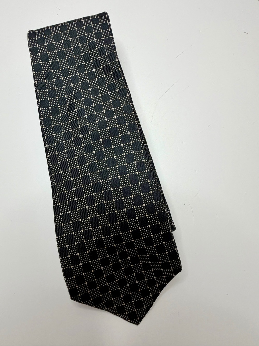 Christian Dior All Silk Men's Black Geometric Tie Italy